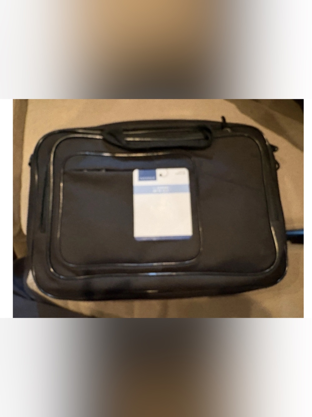Black computer bag.